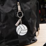 Personalized Sport Theme Volleyball Tassel Acrylic Keychain Bag Charm with Name Set of 2 Birthday Team Gift for Volleyball Lovers