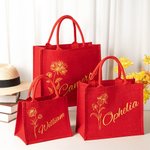 Sac en Toile de Jute Personnalisé avec Nom Cadeau d'Anniversaire de Noël pour Famille Femme Enfant