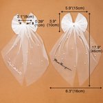 Personalized Pearl White Bride Bow Clip Veil Headdress Hen Party Accessories Engagement Wedding Gift for Her