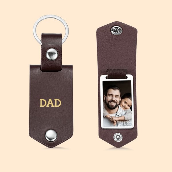 Llavero personalizado de cuero con protección y texto grabado Día del Padre Día de la Madre Regalo de aniversario