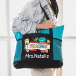 Gepersonaliseerde kleurrijke Apple liniaal ontwerp Leraar Oxford grote tas met naam Terug naar school Waardering Gift voor leerkracht