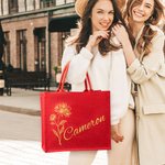 Sac en Toile de Jute Personnalisé avec Nom Cadeau d'Anniversaire de Noël pour Famille Femme Enfant