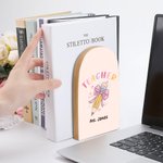 Henkilökohtainen 1 pari Pencil Coquette Bow Heavy Duty Wood Bookends kanssa nimi takaisin kouluun arvostus lahja opettajalle