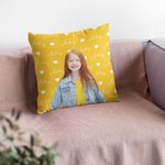 Taie de Coussin Personnalisée avec Photo et Nom Décoration Intérieure Multicolore Cadeau Fête Anniversaire pour Famille