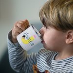 Personalisierte niedlichen Bogen Bleistift 11oz Kind Emaille-Becher mit Initial & Name zurück zu Schule Geschenk für Jungen Mädchen