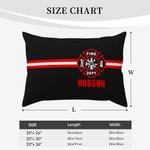 Personalized Fire Fighting Logo Stripe Throw Pillow Cover with Name Housewarming Graduation Gift for Firefighters