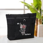 Estetoscopio personalizado arco de nacimiento Flor Bouquet Tote Bag con el título y el nombre de la semana de la enfermera Apreciación Graduación Regalo para la enfermera médico