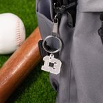 Personalized Sports Baseball Number Letter Keychain with Name Game Day Birthday Gift for Sports Lover