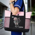 Estetoscopio personalizado arco de nacimiento Flor Bouquet Tote Bag con el título y el nombre de la semana de la enfermera Apreciación Graduación Regalo para la enfermera médico