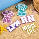 Personalized Glitter Nurse Uniform Acrylic Button Charm Accessory for Bogg Nurse Week Thank You Gift for Medical Staff