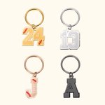 Personalized Sports Baseball Number Letter Keychain with Name Game Day Birthday Gift for Sports Lover