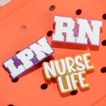 Personalized Glitter Nurse Uniform Acrylic Button Charm Accessory for Bogg Nurse Week Thank You Gift for Medical Staff