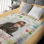 Personalised Colourful Pencil Drawing Self Affirmation Soft Blanket with Photo and Name Children's Day Birthday Inspirational Gift for Kid