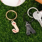 Personalized Sports Baseball Number Letter Keychain with Name Game Day Birthday Gift for Sports Lover