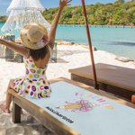 Asciugamano da spiaggia personalizzato in microfibra, con nome, con nodo a fiocco e matita, accessorio per le vacanze estive, regalo di gratitudine pe