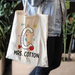 Gepersonaliseerde Pencil Apple Notebook Papier Elementen Fun Letter Canvas Tote Bag met Naam Waardering Terug naar School Gift voor Leraar