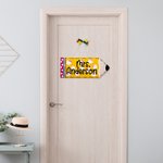 Cartello di benvenuto in legno con nome e papillon personalizzato Matita in aula, decorazione per l'ufficio Regalo per la scuola per l'insegnante