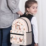 Personlig djungeldjur söt giraff zebra tiger vattentät barn skolryggsäck med namn och initialer Tillbaka till skolan födelsedagspresent för pojkar fli