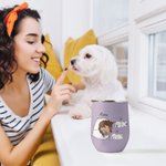 Personalised In my Hurkle Durkle Era Dog Cat 12oz Wine Tumbler with Name Birthday Anniversary Gift for Pet Lovers