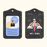 Personalised Every Child Matters Rainbow Polka Dots Leather ID Badge Holder with Lanyard Appreciation Back to School Gift for Teacher