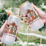 Personalized Vintage Flower 20oz Mrs Frosted Glass Tumbler with Name Lid and Straw Bridal Shower Appreciation Gift for Her