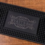 Alfombrilla de goma negra antideslizante personalizada con nombre grabado Cumpleaños Día del Padre Decoración de bar Regalo para él