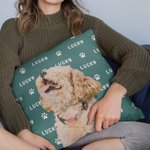 Personalized Cute Paw Pet Photo Throw Pillow Cover with Name Home Decor Birthday Gift for Pet Lovers