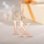 Personalised Chic Double Letters Necklace Wedding Birthday Jewellery Gift for Women