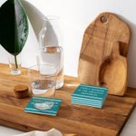 Personalised Multicolour Stripe Family Reunion Quote Water Absorbent Square Ceramic Coasters with Text Set of 2 Housewarming Gift for Family