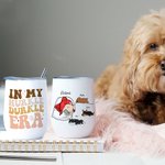Personalised In my Hurkle Durkle Era Dog Cat 12oz Wine Tumbler with Name Birthday Anniversary Gift for Pet Lovers