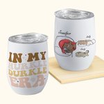 Personalised In my Hurkle Durkle Era Dog Cat 12oz Wine Tumbler with Name Birthday Anniversary Gift for Pet Lovers
