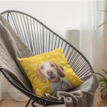 Personalized Cute Paw Pet Photo Throw Pillow Cover with Name Home Decor Birthday Gift for Pet Lovers