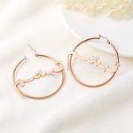Boucles d'Oreilles Personnalisées avec Nom Arabe Grandes Boucles d'Oreilles Cadeau Anniversaire de Mariage Cadeau pour Femme Fille Amie Islamique