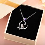 Pendentif Cœur Gravé Personnalisé avec Pierre de Naissance et Texte Cadeau d'Anniversaire pour Maman Enfant