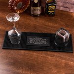 Alfombrilla de goma negra antideslizante personalizada con nombre grabado Cumpleaños Día del Padre Decoración de bar Regalo para él