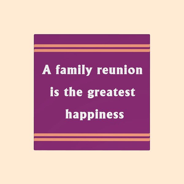 Personalised Multicolour Stripe Family Reunion Quote Water Absorbent Square Ceramic Coasters with Text Set of 2 Housewarming Gift for Family