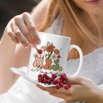 Personlig Retro Wildflower 11oz 15oz Ceramic Mrs Mug med namn Bröllop Bridal Shower Appreciation Present till henne