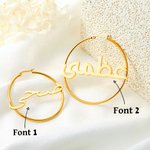 Boucles d'Oreilles Personnalisées avec Nom Arabe Grandes Boucles d'Oreilles Cadeau Anniversaire de Mariage Cadeau pour Femme Fille Amie Islamique