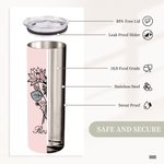 Personalized Birth Flower Bouquet Stethoscope 20oz Tumbler with Name Graduation Appreciation Gift for Nurse Doctor