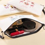 Personalized Cute Kentucky Derby Coquette Bow Women Makeup Bag with Name and Wrist Strap Portable Travel Accessory Gift for Horse Lovers