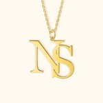 Personalised Chic Double Letters Necklace Wedding Birthday Jewellery Gift for Women