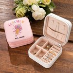 Personalized Pink Coquette Bow Pencil Design Leather Jewellery Box with Name Teacher's Day Appreciation Birthday Gift for Teacher