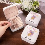 Personalized Pink Coquette Bow Pencil Design Leather Jewellery Box with Name Teacher's Day Appreciation Birthday Gift for Teacher