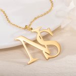 Personalised Chic Double Letters Necklace Wedding Birthday Jewellery Gift for Women