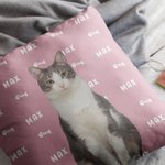Personalized Cute Paw Pet Photo Throw Pillow Cover with Name Home Decor Birthday Gift for Pet Lovers