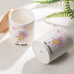 Personalized Pink Bow Pencil Teacher Flower Pot with Wooden Base and Name Teacher's Day Appreciation Gift for Teacher