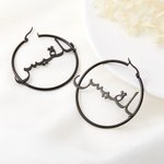 Boucles d'Oreilles Personnalisées avec Nom Arabe Grandes Boucles d'Oreilles Cadeau Anniversaire de Mariage Cadeau pour Femme Fille Amie Islamique