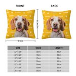 Personalized Cute Paw Pet Photo Throw Pillow Cover with Name Home Decor Birthday Gift for Pet Lovers