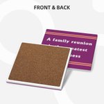 Personalised Multicolour Stripe Family Reunion Quote Water Absorbent Square Ceramic Coasters with Text Set of 2 Housewarming Gift for Family
