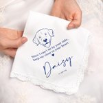 Personalised Close to Your Heart Dog Portrait Handkerchief with Name and Date Wedding Memorial Gift for Bride Groom Dog Lover